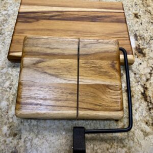Teak Wood Cheese Slicer    &     Cutting Board Set