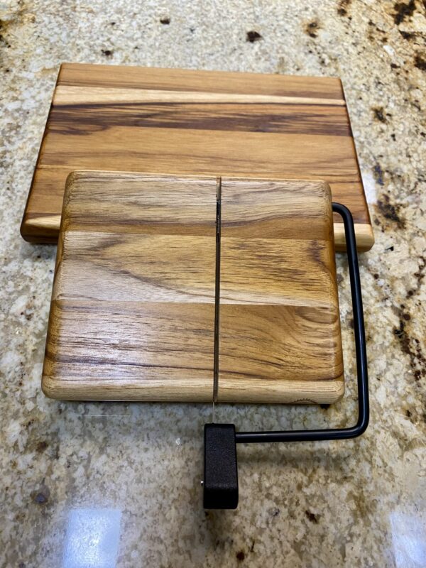 Teak Wood Cheese Slicer    &     Cutting Board Set