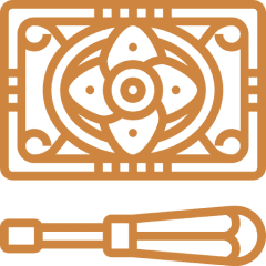 Ornate card and wand illustration design.