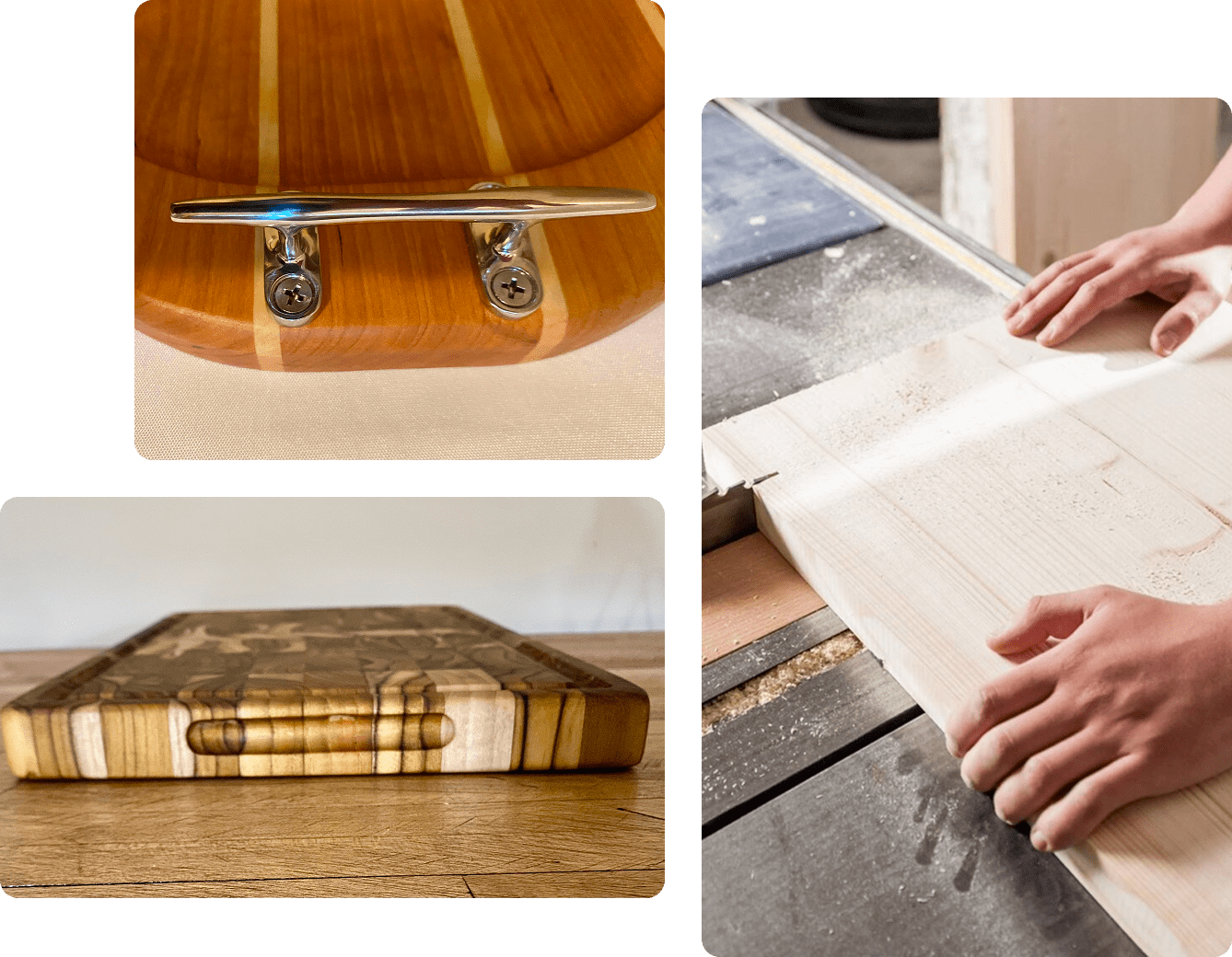 Woodworking tools and projects in progress.